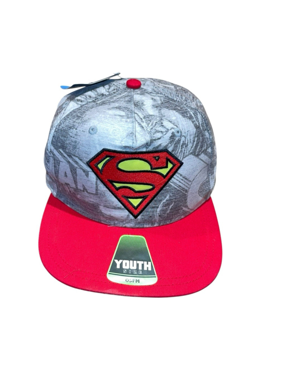 Superman Youth Hat Cap Adjustable Snapback Embordered Superman Patch NWT READ